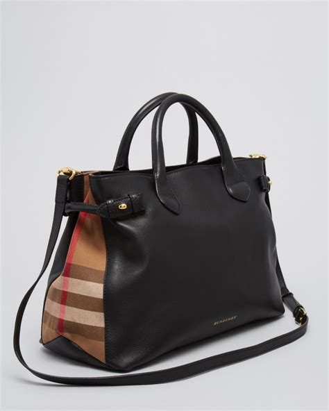 burberry banner bag black|Burberry medium canvas check tote.